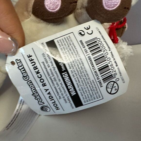 Pokemon Holiday Rockruff Center Christmas 2017 Plush Toy Rockruff Pokemon USED - Picture 5 of 10